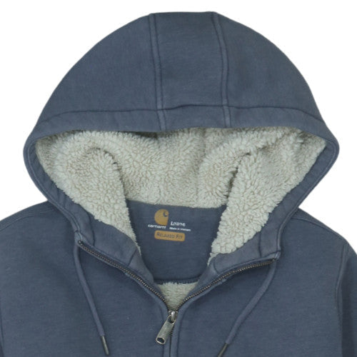 Carhartt Women's Blue Relaxed Fit Hooded Lined Jacket Size 14