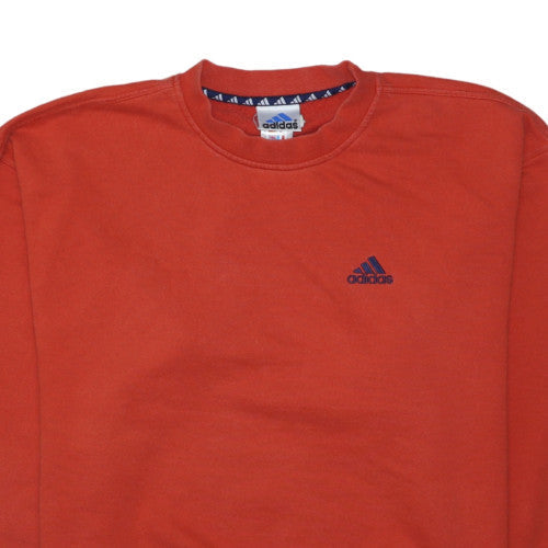 Adidas Men's Red Pullover Crew Neck Fleece Sweatshirt Size M