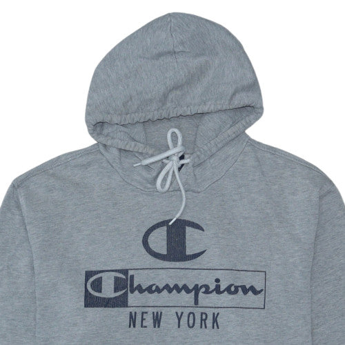 Champion Men's Grey 2XL Pullover Hoodie with Logo Print