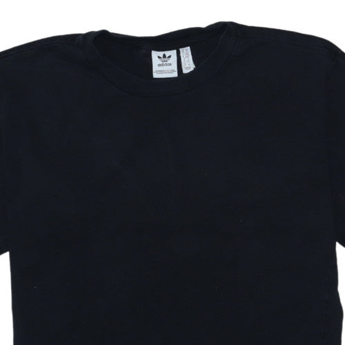 Adidas Men's Black Medium Basic Logo Short Sleeve Cotton T-Shirt