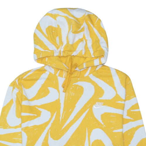 Nike Men Yellow Graphic Print Pullover Hoodie Size S