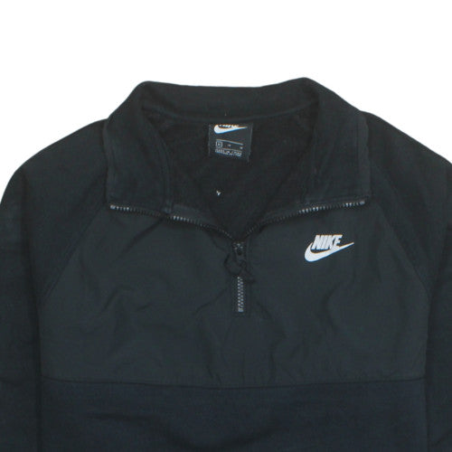 Nike Men's Black Half Zip Fleece Sweatshirt Size S Sports Style