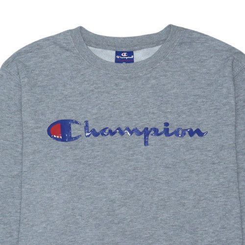 Champion Mens Grey Logo Pullover Sweatshirt Size L Regular Fit