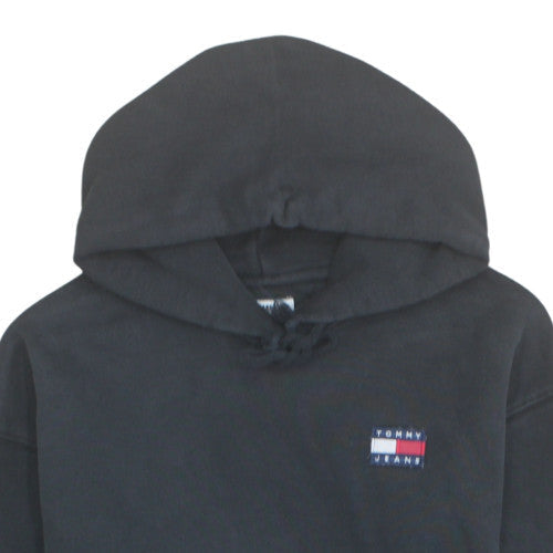 Tommy Jeans Mens Black Hoodie M Pullover Cotton Blend Logo Streetwear