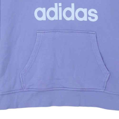 Adidas Women Purple Hooded Pullover Sweatshirt Size 8 UK