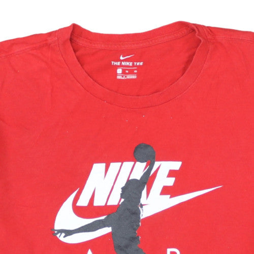 Nike Men’s Red XL Sports Graphic Logo Crew Neck T-Shirt