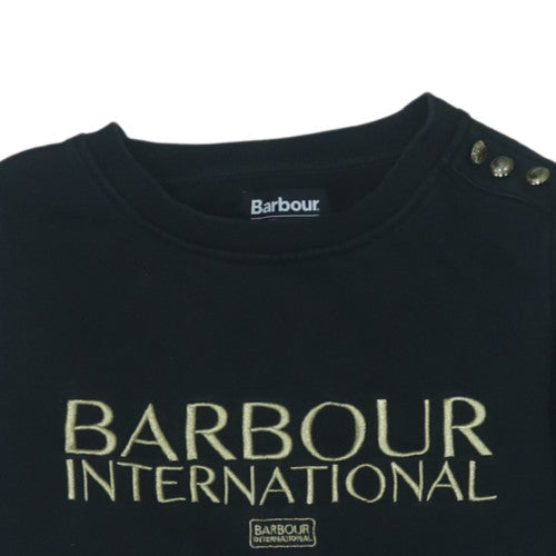 Barbour International Womens Black Size 8 Cotton Logo Sweatshirt