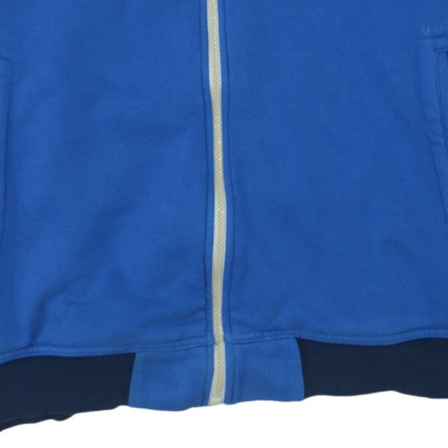 Adidas Men's Blue Full Zip Hoodie L Cotton Blend Sportswear