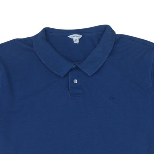 Calvin Klein Men's Blue 2XL Regular Fit Cotton Polo Shirt
