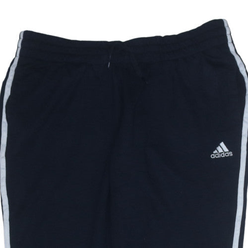 Adidas Womens Black Jogger Trousers L Tapered Cotton Blend
