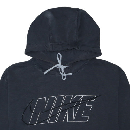 Nike Womens Black Pullover Hoodie Medium Drawstring Logo Cotton