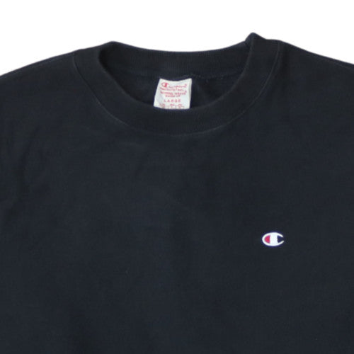 Champion Mens Black Large Reverse Weave Crew Neck Sweatshirt