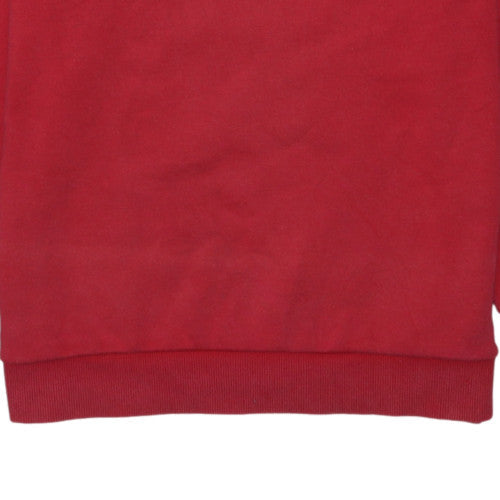 Fila Mens Red Crew Neck Pullover Sweatshirt Size S Logo Sportswear