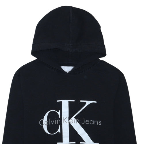 Calvin Klein Jeans Men’s Black Pullover Hoodie Small Logo Design
