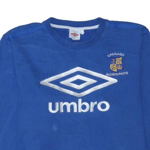 Umbro Mens Blue XL Crew Neck Pullover Sweatshirt Vintage Football Top