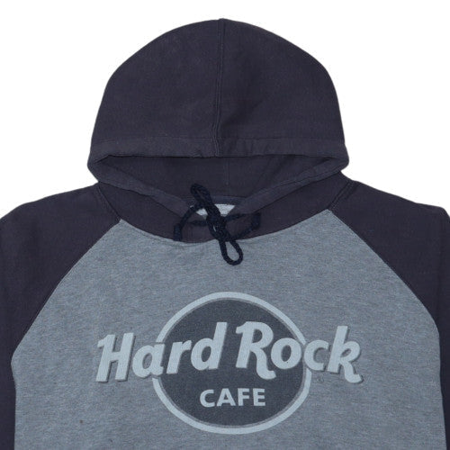 Hard Rock Cafe London Men's Grey Pullover Hoodie Size L