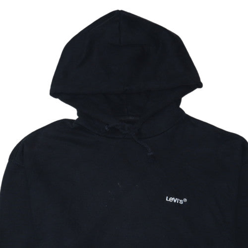 Levi's Men's Black Relaxed Pullover Hoodie L Fleece Logo