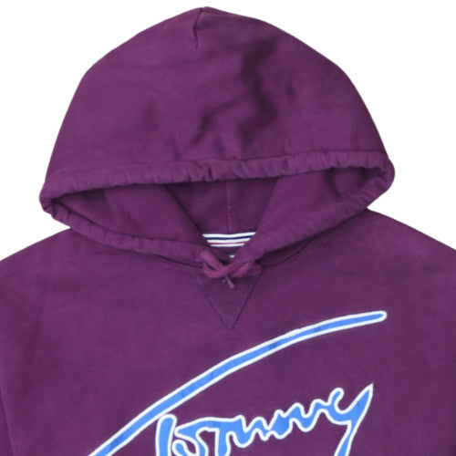Tommy Jeans Womens Purple XS Pullover Hoodie with Logo Print