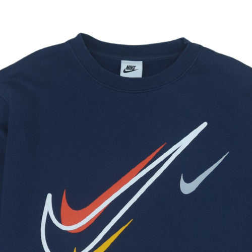 Nike Men's Blue Pullover Logo Sweatshirt Size S