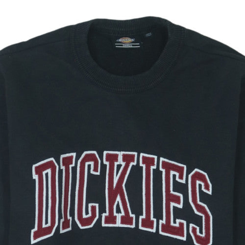Dickies Men's Black Small Crew Neck Logo Sweatshirt