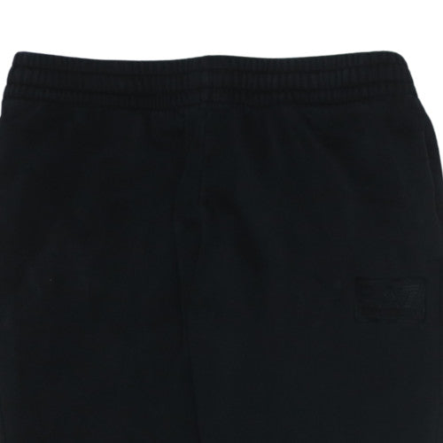 Emporio Armani Men’s Black Jogger Sweatpants in Medium Cotton Blend
