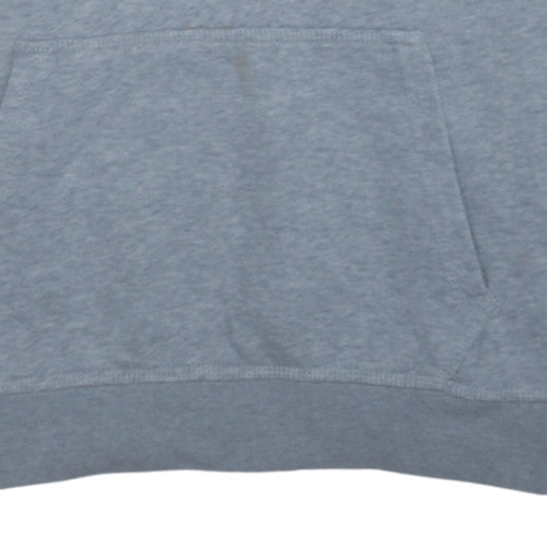 Nike Men's Grey Pullover Hoodie L Regular Fit Fleece Sweatshirt