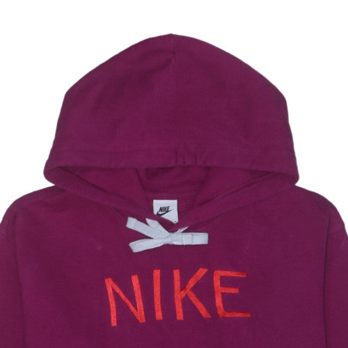 Nike Women’s Purple Pullover Hoodie Medium Logo Graphic Sweatshirt