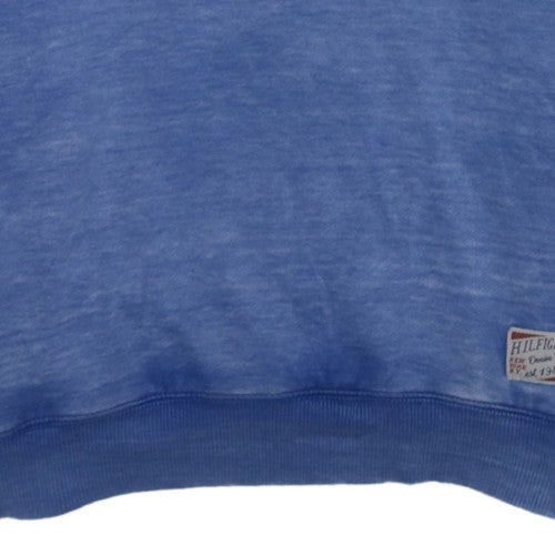 Hilfiger Denim Men's Blue Henley Hoodie Size L Cotton Blend