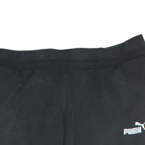 Puma Men's Black Jogger Trousers L Fleece Regular Fit Activewear