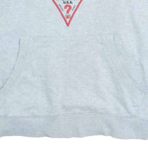 Guess Women's Grey Pullover Hoodie Logo Print Size L
