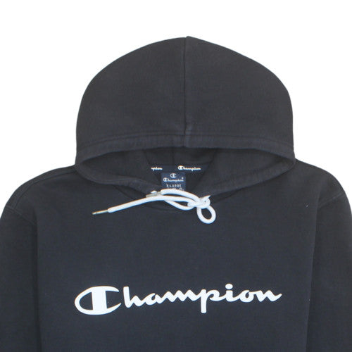 Champion Men's Black XL Pullover Hoodie Cotton Blend Logo