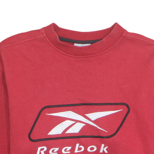 Reebok Men’s Red Small Pullover Crew Neck Fleece Sweatshirt