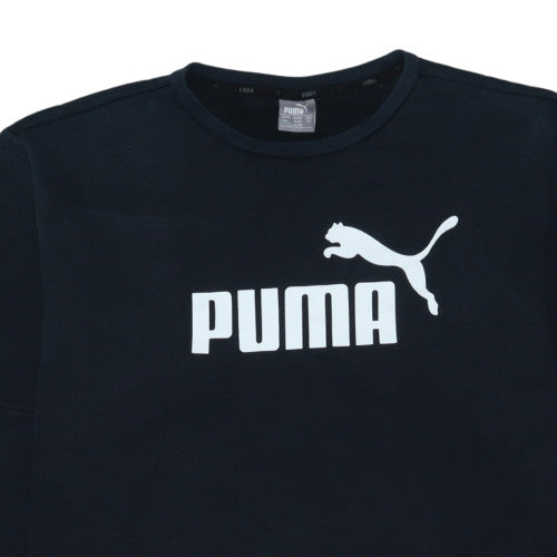 Puma Mens Black 2XL Crew Neck Graphic Logo Pullover Sweatshirt
