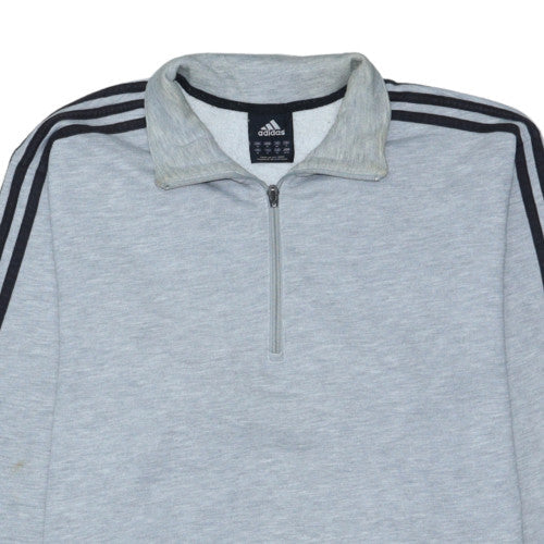 adidas Men's Grey 1/2 Zip Sweatshirt Medium Regular Fit