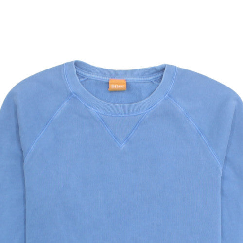 Hugo Boss Men's Blue Crew Neck Cotton Sweatshirt Size M