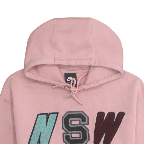 Nike Women Pink NSW Pullover Hoodie M Cotton Blend Casual