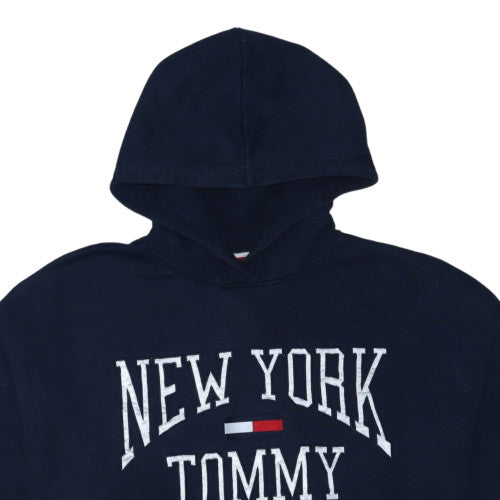 Tommy Jeans Men's Blue XL Pullover Hoodie Embroidered Logo
