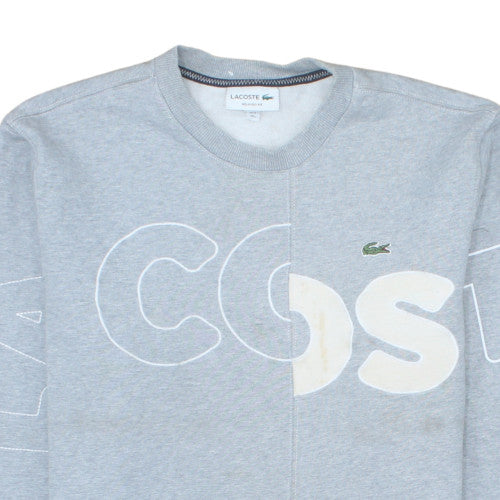 Lacoste Mens Grey Relaxed Fit Graphic Logo Sweatshirt L
