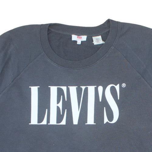 Levi's Women's Black XL Pullover Crew Neck Logo Sweatshirt
