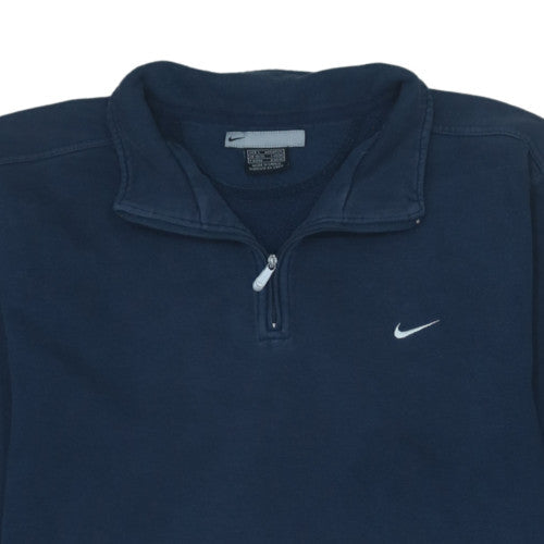 Nike Women's Navy 1/4 Zip Pullover Sweatshirt Size S Fleece