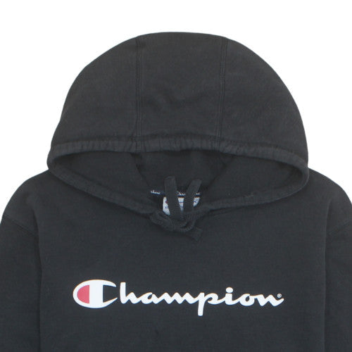 Champion Mens Black 2XL Pullover Hoodie with Logo Print
