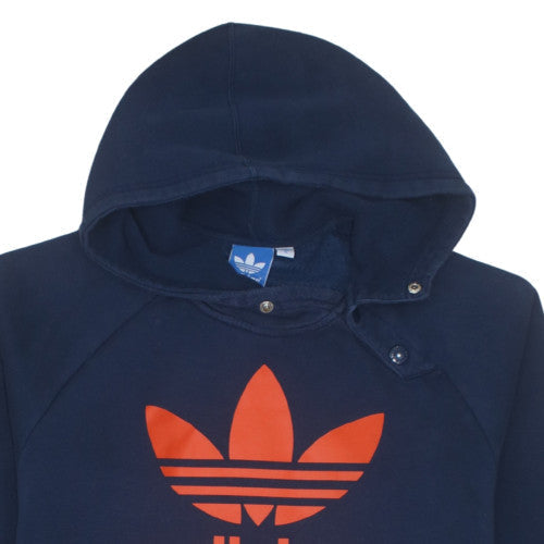 Adidas Men's Blue Pullover Hoodie L Logo Fleece Sweatshirt