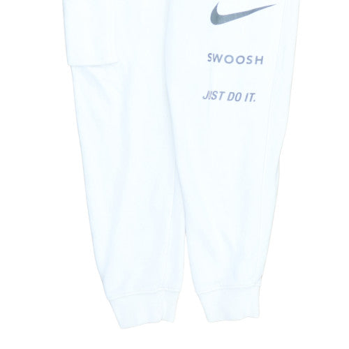Nike Men's White Jogger Cargo Sweatpants S Logo Fleece