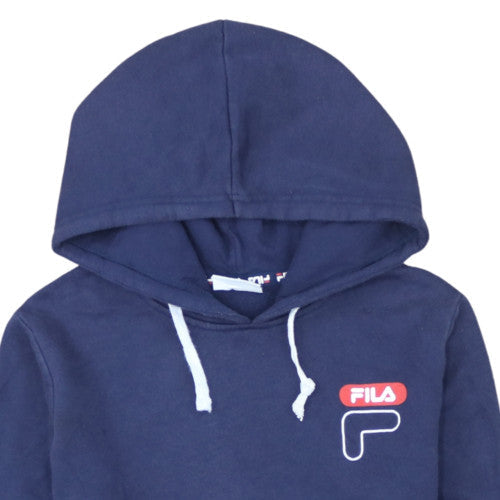 Fila Womens Navy Blue Pullover Hoodie XS Cotton Blend