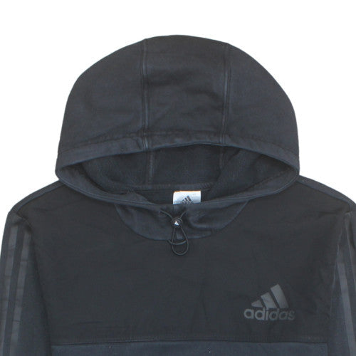 Adidas Men Black Pullover Hoodie Medium Sports Fleece