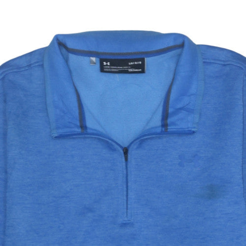 Under Armour Men's Blue 1/2 Zip ColdGear Sweatshirt L Relaxed Fit