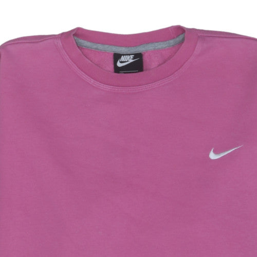 Nike Women Pink Crew Neck Pullover Sweatshirt XL Cotton Blend