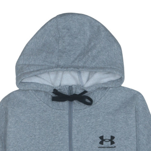 Under Armour Mens Grey Full Zip Hoodie Size L Loose Fit Fleece Sweatshirt