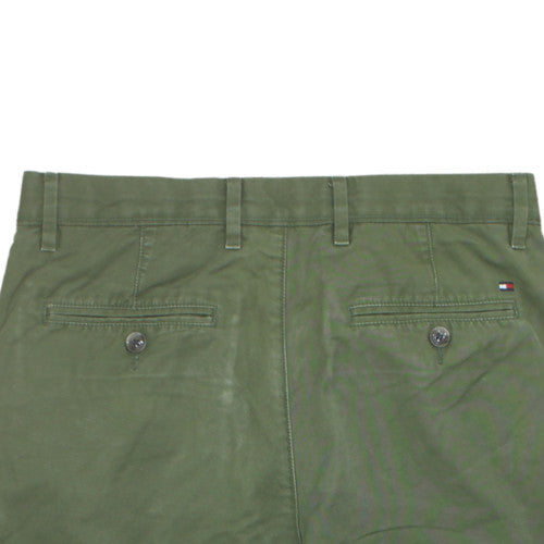 Tommy Hilfiger Boys Green Chino Shorts Size 31 Regular Fit Summer Casual