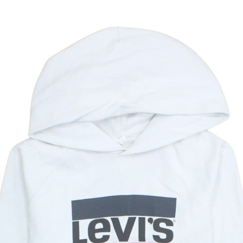 Levi's Men's White Pullover Hoodie M Graphic Logo Sweatshirt